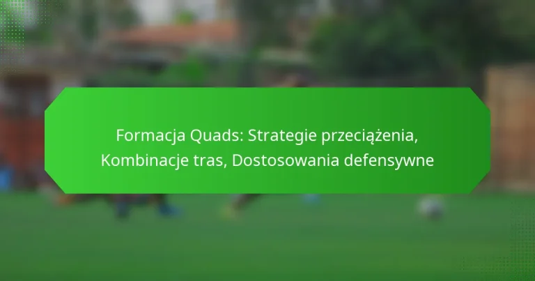 Formacja Quads: Strategie przeciążenia, Kombinacje tras, Dostosowania defensywne